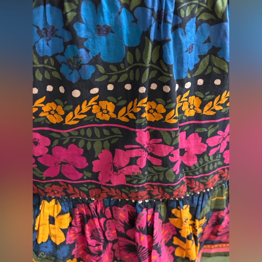 Farm Rio for Anthropologie Bright Floral Tunic Mini Dress Size Small Retail $190 - Picture 8 of 16